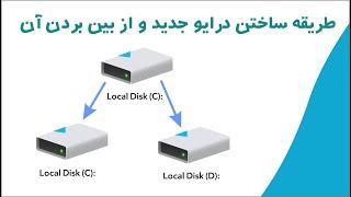 ویندوز 10طریقه ساخت پارتیشن جدید و دوباره یکجا ساختن آن با پارتیشن قبلی