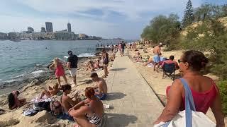 Malta Walking Tour Beach Walk St. Julian Sliema St Julians to Sliema Beaches