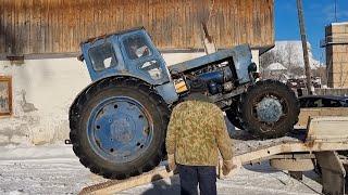 Купили трактор Т-40 с передком. Запуск после 5 лет простоя. Трактор у которого снесло крышу