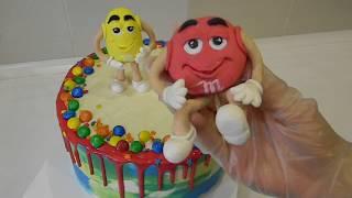 Торт M&Ms Декор детского торта эмемдемс Безмастичное оформление Торта Цветные подтеки