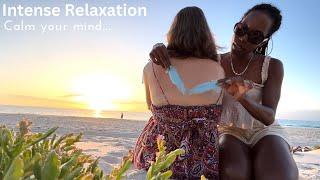 ASMR INTENSE RELAXATION _ BACK Scratch at the Beach MASSAGE Brushing Hair MEDITATION