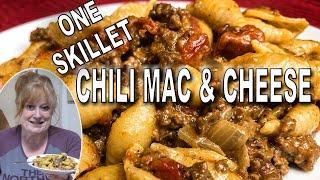 ONE SKILLET CHILI MAC & CHEESE RECIPE  How to make Chili Mac & Cheese in 30 minutes