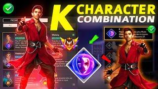 K Character Combination 2024  Best character combination in free fire  K character ability