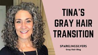 CURLY AND GRAY TINA  GRAY HAIR TRANSITION STORY