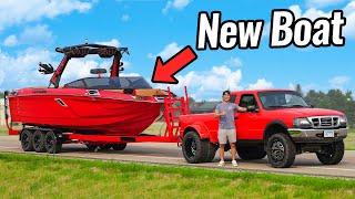 Dually Ford Ranger Tows my New Wake Boat 10000 LBS