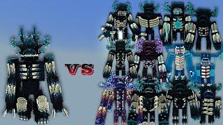 Tonic Mutant Warden vs Warden Evolution All Wardens  Minecraft Bedrock  Mob Battle