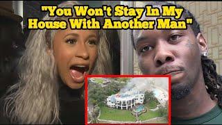 CCTV Shows Offset Attempts To Set Cardi Bs Mansion On Fire After She Reveals She Is Pregnant