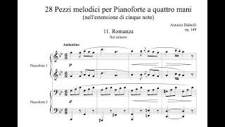 A. Diabelli - 11. Romanza in Sol min. from 28 pezzi melodici for Piano four hands score