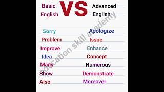 basic english words vs advanced english wordsadvance english words.