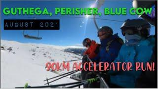 Skiing Australia - Perisher Guthega and Blue Cow - August 2021 90kmh run