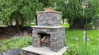 Finishing stone on a homemade fireplace part two