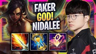 FAKER IS A GOD WITH NIDALEE - T1 Faker Plays Nidalee JUNGLE vs Lee Sin  Season 2024