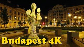 Budapest Hungary Night Walking Tour 4K