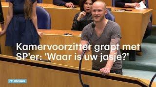 Gezelligheid in Tweede Kamer voorzitter grapt met SPer - RTL NIEUWS