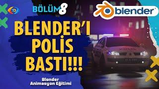 #8 -  Blenderda 3D Polis Arabası ve Yanıp Sönen Işıklarını  Yapıyoruz   - Animasyon Yapma Eğitimi