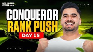 5 CHICKEN CHALLENGE  CONQUEROR RANK PUSH  DAY -15  BGMI