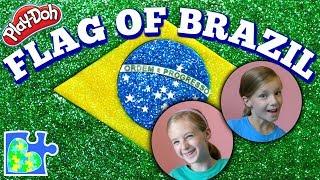 Play-Doh FLAG of BRAZIL  Flags of the World  Bandeira do Brasil  A Auriverde