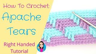 Apache Tears Crochet Stitch Right Handed Tutorial UK terms How To Crochet Easy Crochet Stitches