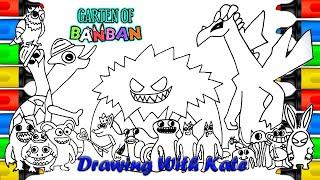 Garten of Banban 4 Coloring New Pages How to color new Monsters All Bosses + Ending