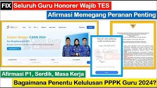 FIX Seluruh Guru Honorer Wajib TES  Bagaimana Penentu Kelulusan PPPK Guru 2024 & Afirmasi PPPK 2024