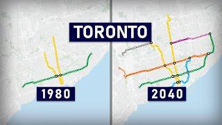 Evolution of the Toronto Subway 1954-2030s geographic map