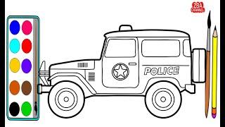 Mobil Polisi 4  Belajar Menggambar dan Mewarnai Mobil Polisi Untuk Anak dan Anak Paud
