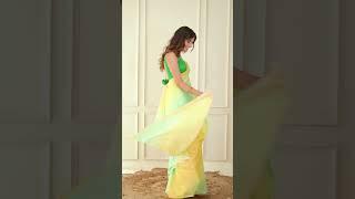 Alia Bhatt Saree  Stunning Light Green and Yellow Silk Saree