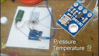 BMP180 Barometric Pressure Temperature Code تجربة مستشعر الضغط و الحرارة