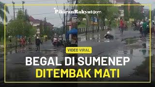 Detik-detik Begal Ditembak Mati di Sumenep Viral Sempat Ancam Korban dan Polisi Pakai Celurit