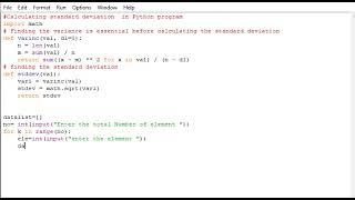 Calculating standard deviation  in Python program