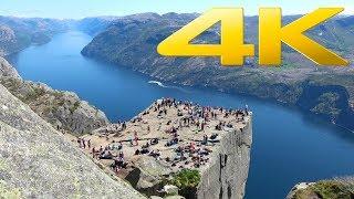 4K  Preikestolen Cliff Pulpit Rock in Norway