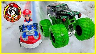 SUPER SNOW RACING COMPILATION ️ Mario Kart Monster Jam & Hot Wheels Monster Trucks & Ice Arena