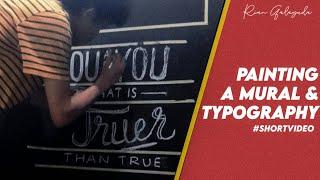 Painting a TypographyHand Lettering & Mural on the Wall #shortvideo #SHORTS