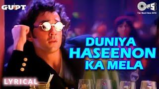 Duniya Haseenon Ka Mela - Lyrical  Gupt  Bobby Deol  Udit Narayan Sunita Rao  90s Hits