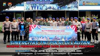 Sinergitas TNI Polri di Lautan Ditpolairud Polda Jatim