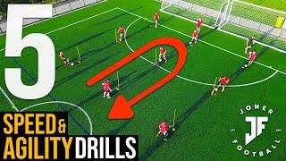 5 SPEED & AGILITY DRILLS FOR SOCCER  FOOTBALL ️