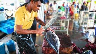 Amazing Tuna Fish Cutting Skills  Fish Cutting Experts  4k