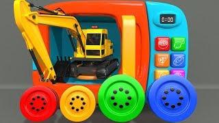 Learn Colors with Yellow Excavator Construction Vehicle Toys Assembly Car and Surprise Egg  ZORIP