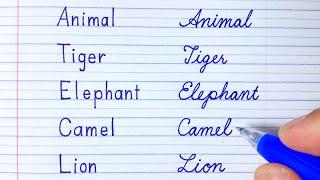 How to write Animals name in English  Print Handwriting & Cursive Handwriting Handwriting practice