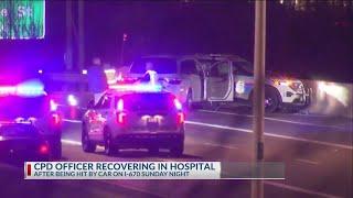Video I-670 crash that hospitalized Columbus officer