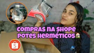 Shopee  meus potes herméticos chegaram mostrei tudo 