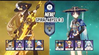 New 4.3 Spiral Abyss Floor 12 - C0 Navia Hyperspeed and C0 Wanderer Hypercarry  Genshin Impact