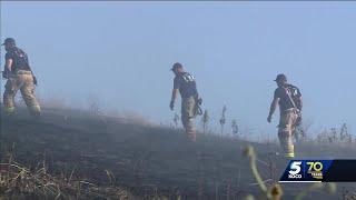 Firefighters face brutal heat while battling northeast OKC fire