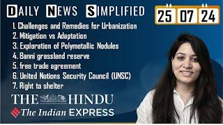 The Hindu & The Indian Express Analysis  25 July 2024  Daily Current Affairs  DNS  UPSC CSE