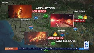 Wildfires threaten communities force mass evacuations in Southern California - KTLA Team coverage