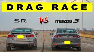 2022 Nissan Altima Midnight SR vs 2022 Mazda3 2.5 drag and roll race.