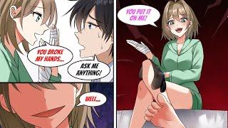 ［Manga dub］I broke my cute classmates fingers and when I told I help her with anything she［RomCom］