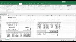 Microsoft Excel - Flash Calculation Using Raults Law
