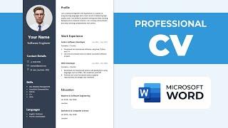 CV Format for Job  How to Make CV in Microsoft Word