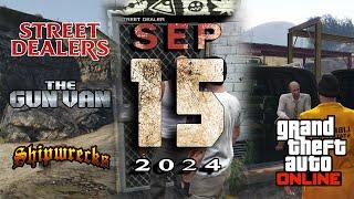 GTA Online Street Dealers Gun Van & Shipwreck Locations September 15th 2024.